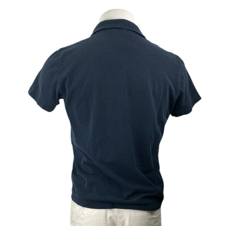 Theory Bron B Air Pique Mens Blue Short Sleeve Collared Golf Polo Shirt Top Sz M