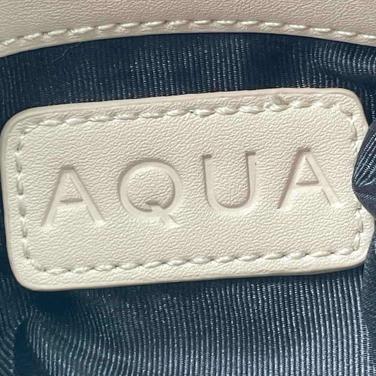 Aqua Ivory White Women's Weave Interlaced Braded Purse Clutch Pouch Handbag OS