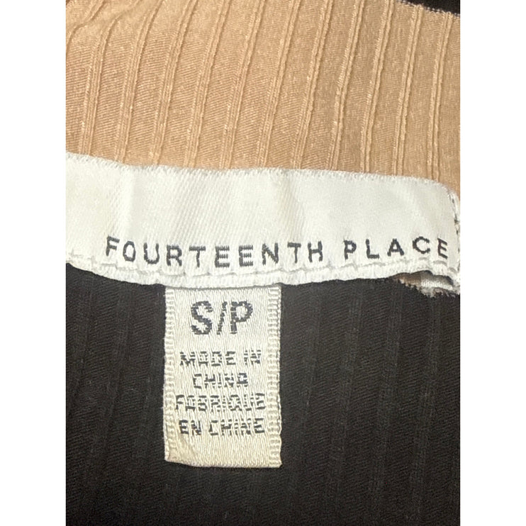 Fourteeth Place Stripe Ribbed Knit V Neck Sleeveless Maxi Tank Sheath Dress Sz S
