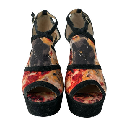 Steve Madden FORCCE Abstract T Strap Peep Toe Platform Pumps Stiletto Heels 8.5