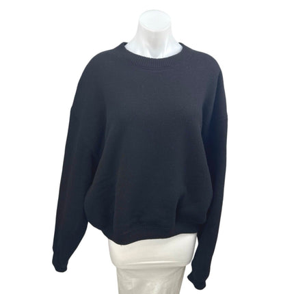Alexander Wang Black Crewneck Long Sleeve Oversized Sweatshirt Sweater Top Sz OS