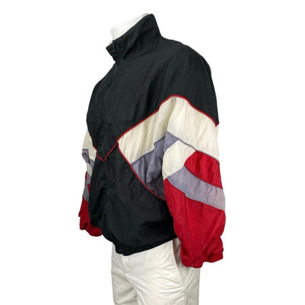 Solare Sporta Men's Black Multicolor Ful Zip Long Sleeve Windbreaker Jacket Sz M