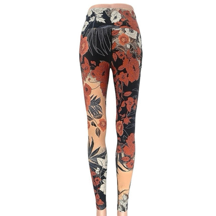 Running Bare Multicolor Floral High Waisted Pull On Yoga 7/8 Leggings Size 2/4