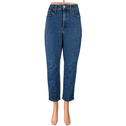 Old Navy  Blue High Rise Slim Boyfriend Classic Straight Mom Denim Jeans Pants 8