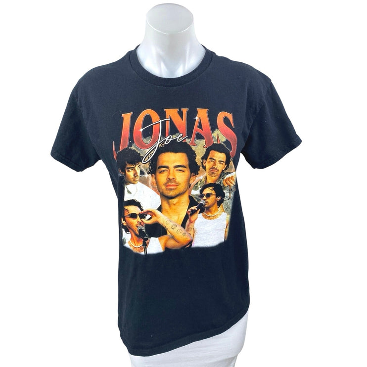 Gildan Women's Black Joe Jonas Graphic Short Sleeve Band T Shirt Tee Top Size S