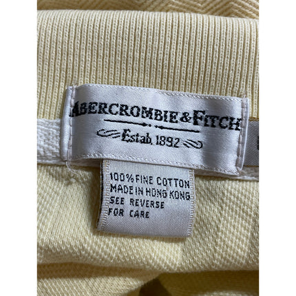 Abercrombie & Fitch Men's Yellow Zig Zag Short Sleeve Knit Polo Shirt Top Size L