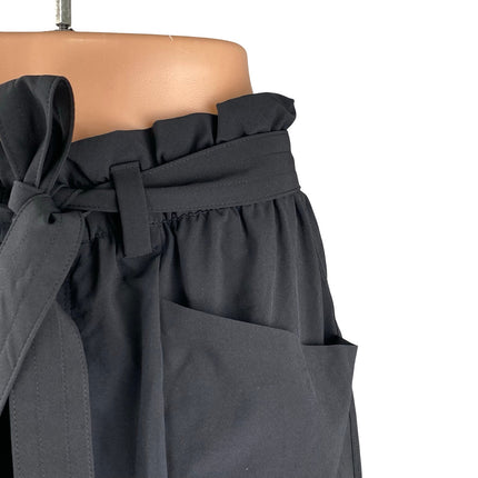 Athleta Skyline Womens Black Yoga Gym Athletic Activewear Paperbag Skort Skirt 8