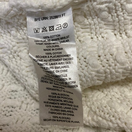 French Connection Mozart Popcorn Women's White Long Sleeve Mock Neck Sweater XL