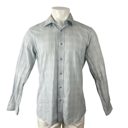 Saks Fifth Avenue RED Check Plaid Collared Long Sleeve Button Down Shirt Top 16