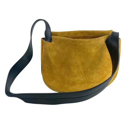 Advene Taffy Women's Brown Suede Leather Zipper Crossbody Pouch Shoulder Bag