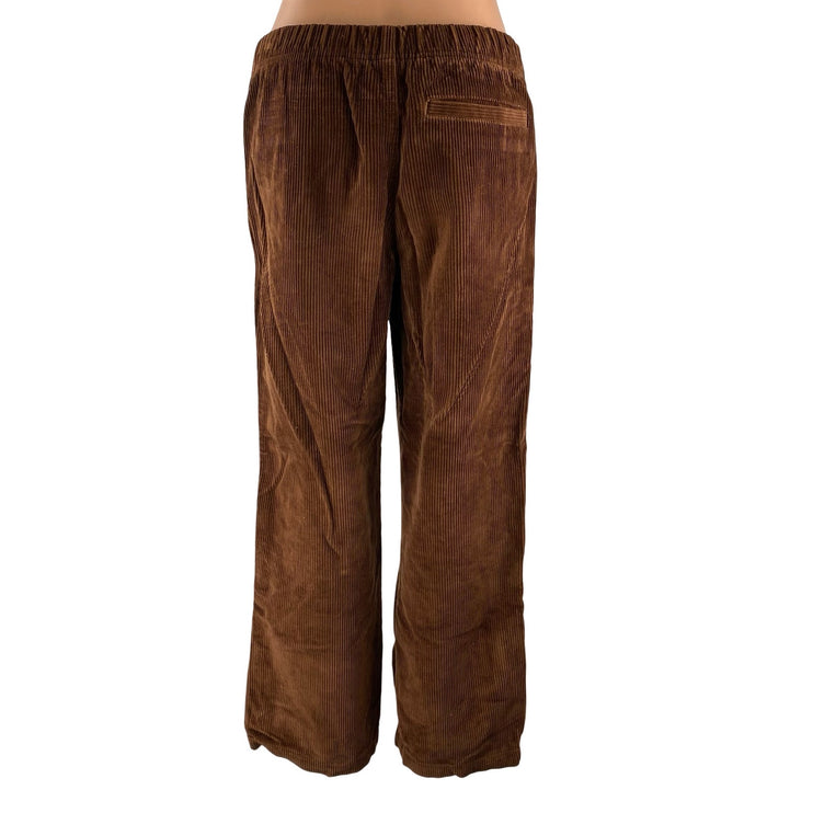 Aritzia TNA Women's Brown Corduroy Pull On High Rise Wide Leg Trousers Pants S