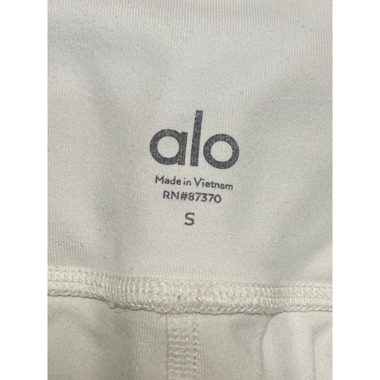 Alo Women's White High Rise Flare Yoga Gym Athletic Activewear Leggings Pants S