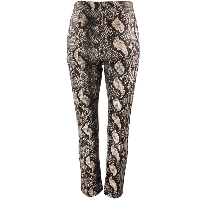 Urban Outfitters Women's Beige Snakeskin Animal Print Straight Trousers Pants 0
