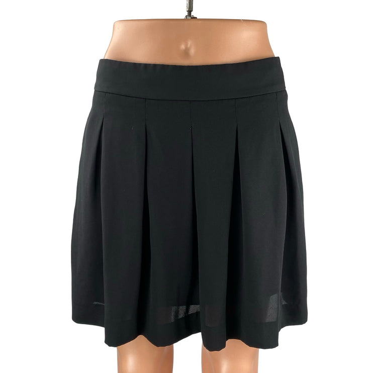 Banana Republic Womens Black Pleated High Rise Mini Skater Flare A-Line Skirt 4P