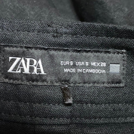 Zara Women's Black Buckle Belted Cargo Pockets High Rise Mini Skirt Skort Size S