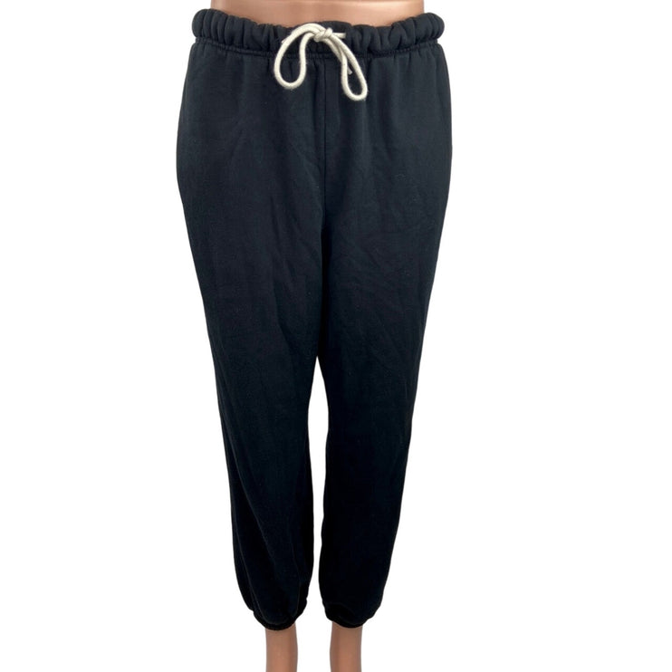 Old Navy Black Fleece Drawstring Pockets Activewear Pull On Sweatpants Jogger S