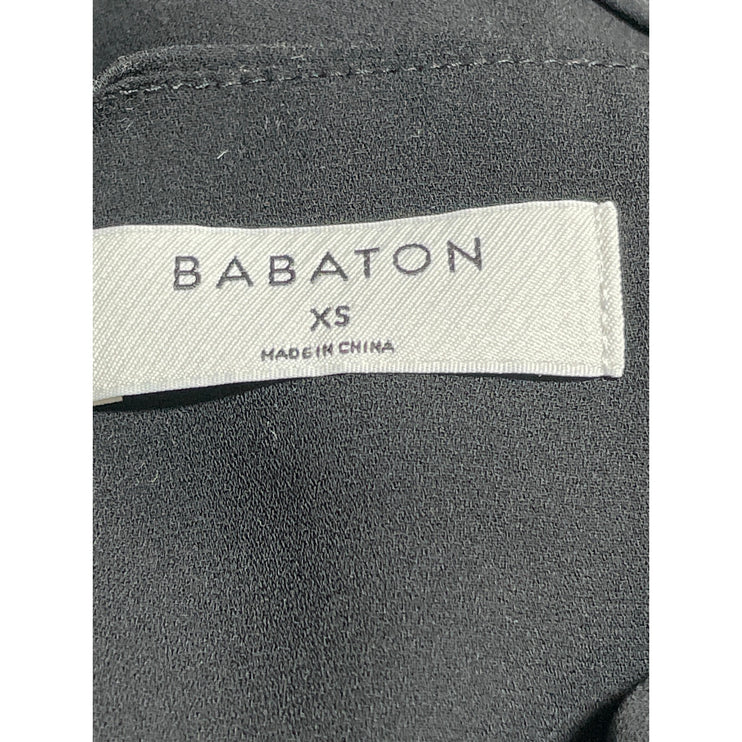 Aritzia Babaton Gray Short Sleeve V Neck A Line Tie Waist Mini Wrap Dress Sz XS
