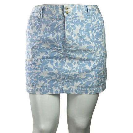 St. John's Bay Womens Blue White Floral Mid Rise MiniSkirt Shorts Skort Size 16