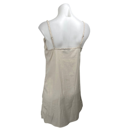 En Saison Beige Sleeveless V Neck Cami Camisole Tank Mini Slip Dress Size M