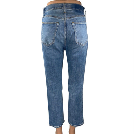 Abercrombie & Fitch Blue Ankle Straight Ultra High Rise Denim Jeans Pants Sz 27