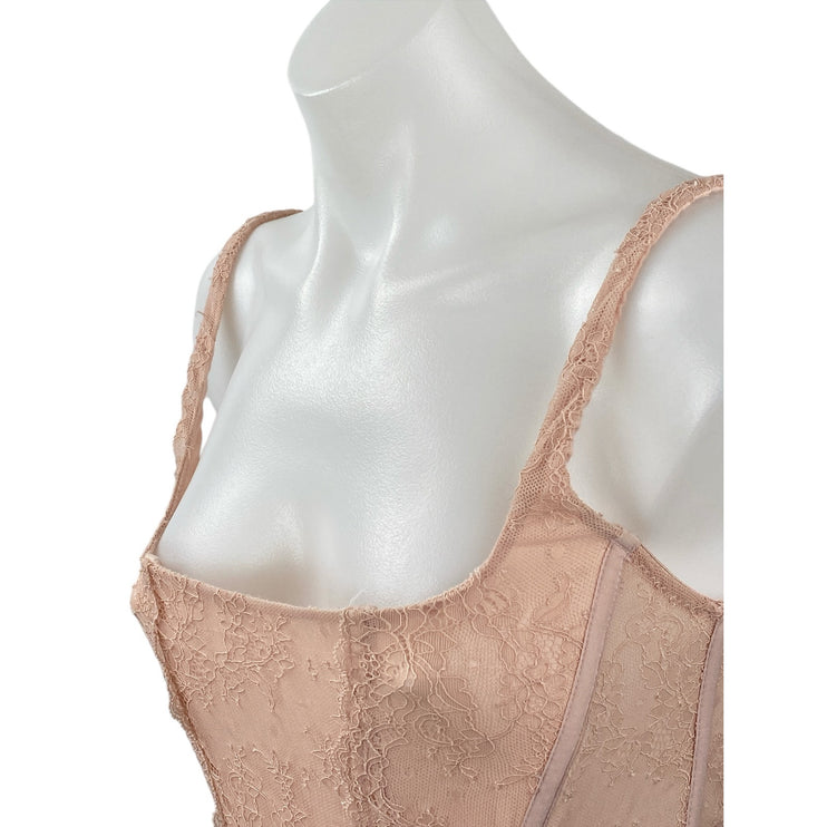 Urban Outfitters Out From Under Peach Lace Corset Bustier Longline Crop Top M