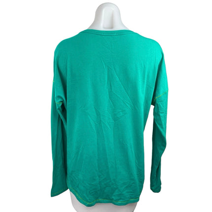 Terez Women's Green Crew Neck Long Sleeve Pullover Activewear Sports Top Size S