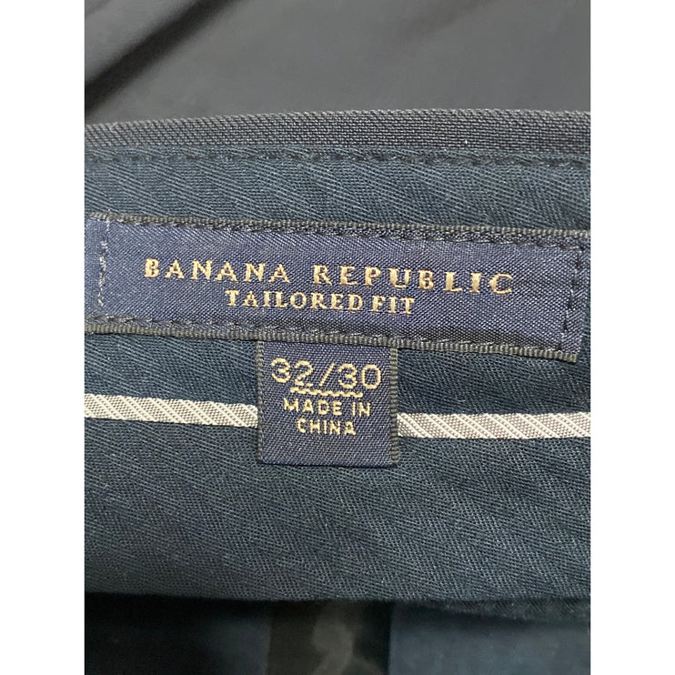 Banana Republic 100% Wool Men's Black Straight Leg Trousers Dress Pants Size 32