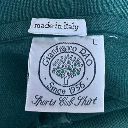 Gianfranco RAO Men's Green Logo Short Sleeve Golf Club Polo Shirt Top Size L