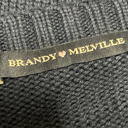 Brandy Melville Women's Dark Blue Long Sleeves American Flag Knit Sweater Top M