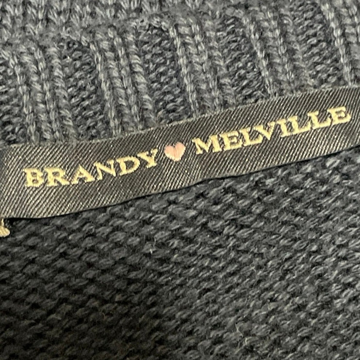 Brandy Melville Women's Dark Blue Long Sleeves American Flag Knit Sweater Top M