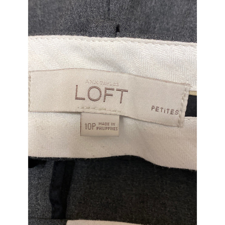 Ann Taylor LOFT Women's Gray High Rise Flared Bootcut Trousers Pants Size 10