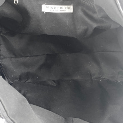 Alice + Olivia Women's Black Daisy Print Floral Canvas Zipper Travel Duffel Bag