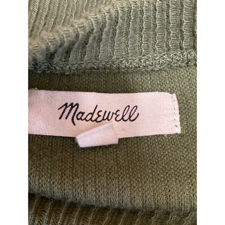 Madewell Elwood Women's Olive Green Rib Knit Knot Long Sleeve Sweater Top Size M