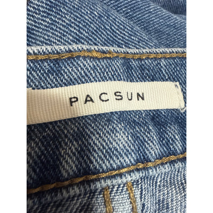 Pacsun Women's Blue Disressed High Rise Wide Leg Baggy Crop Denim Jeans Size 24