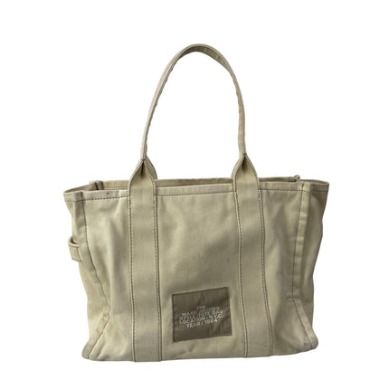 Marc Jacobs The Tote Bag Cream Beige Zip Laptop Travel Tote Shoulder Handbag OS