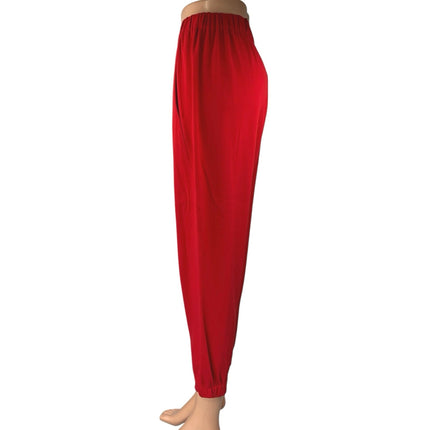 Aritzia Babaton Women's Red High Waist Tapered Leg Trousers Joggers Pants Size M