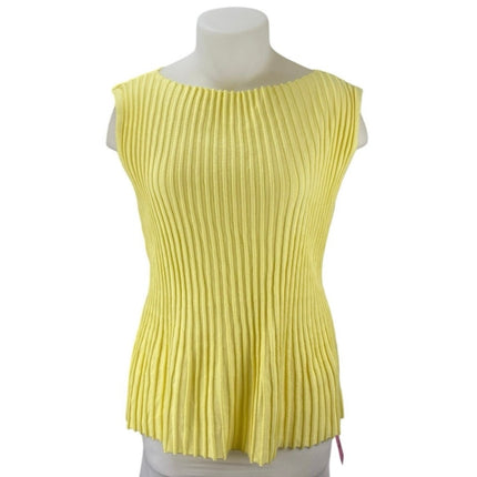 PrettyLittleThingYellow Sleeveless Rib Knit Boat Neck Peplum Tank Top Size 3XL