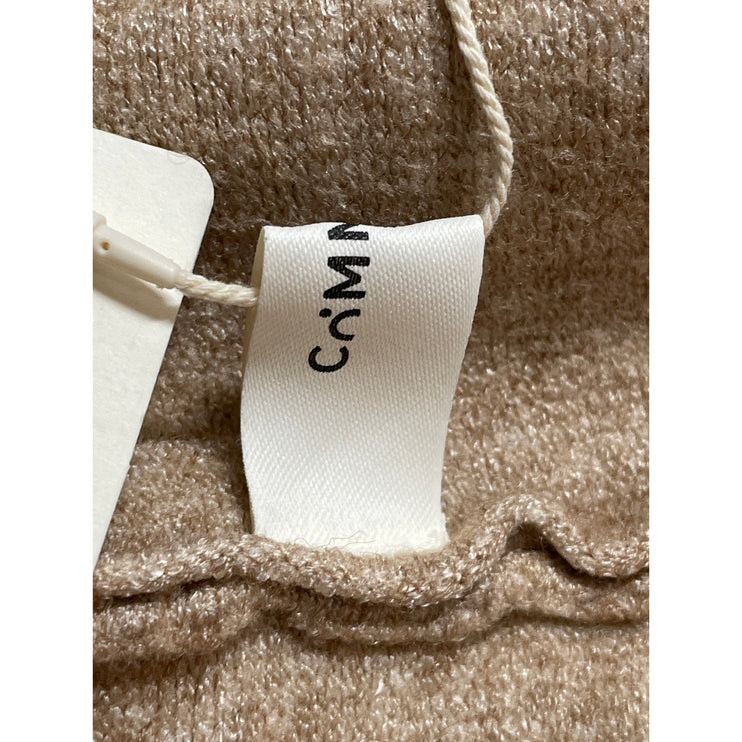 NEW Commense Beige Knit High Waisted A Line Flare Pleated Midi Skirt Size S