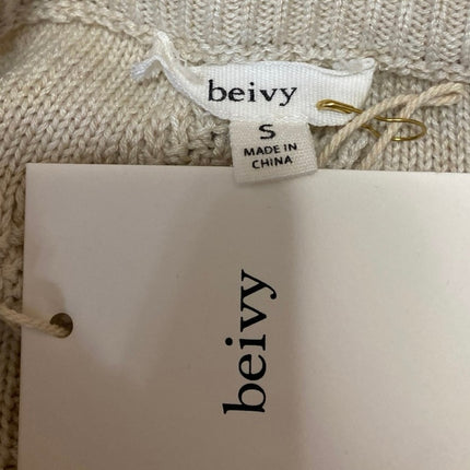 NEW Beivy Beige Tan Cable Knit Wool Pull On Fitted Sculpt Pencil Mini Skirt Sz S