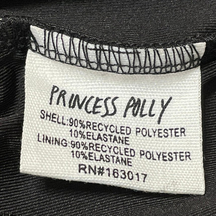 Princess Polly Black Short Sleeve Mesh Square Neck Mini Bodycon Dress Size 6