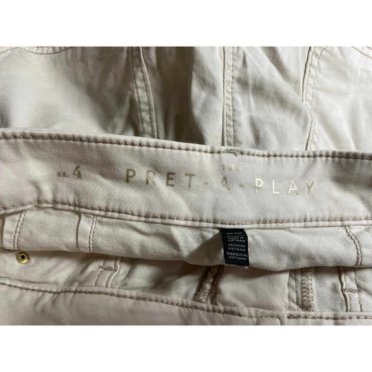 White House Black Market The Pret A Play Beige Outdoor Hiking Cargo Shorts Sz 4