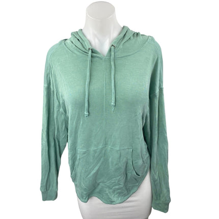 Free People Back Into It Green Cutout Back Hoodie Hooded Sweatshirt Top Size M