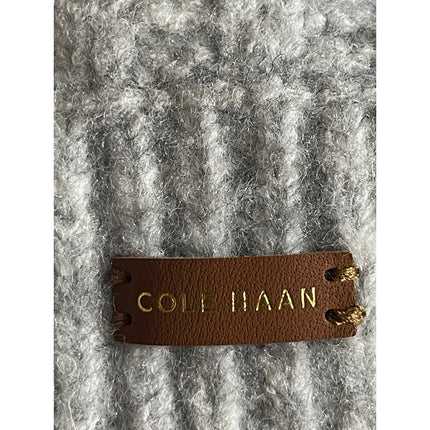 Cole Haan Women's Gray Rib Knit Cuffed Snow Winter Bonnet Beanie Hat One Size