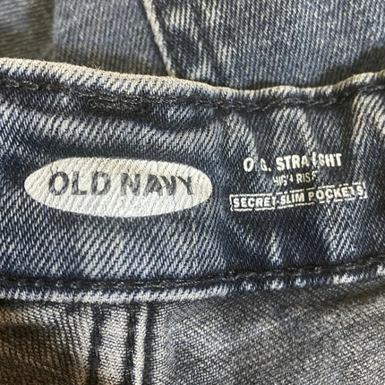 Old Navy Distressed High Rise Slim Straight Dad Boyfriend Denim Jeans Pants Sz 8