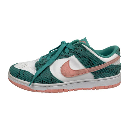 Nike Dunk Low Snakeskin Green Coral Lace Up Low Top Athletic Sneakers Shoes 9