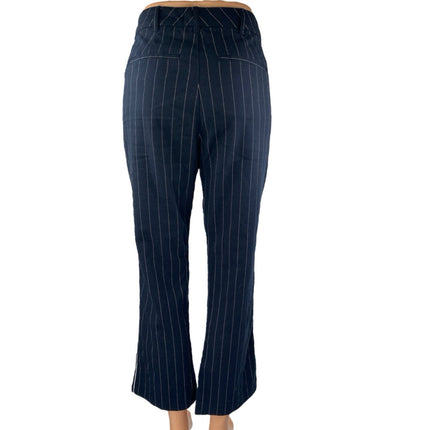 Abercrombie & Fitch Blue Sriped Mid Rise Flared Bootcut Trousers Dress Pants S