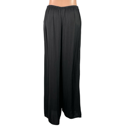 Zara Women's Black Drawstring High Waisted Wide Leg Baggy Trousers Pants Size M
