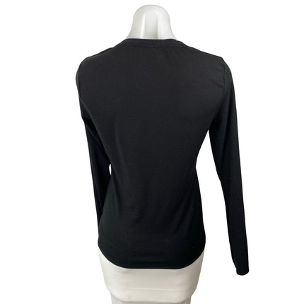 Calvin Klein Women's Black CK Logo Long Sleeve Henley T Shirt Tee Top Size XS