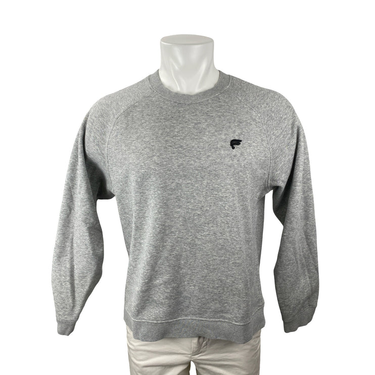 Fabletics Men's Gray Logo Long Sleeve Crew Neck Heather Sweatshirt Top Size L