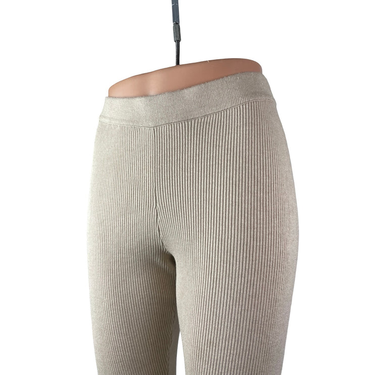 Pink Rose Women's Beige Skinny Flared Yoga Athletic Activewear Trousers Pants S